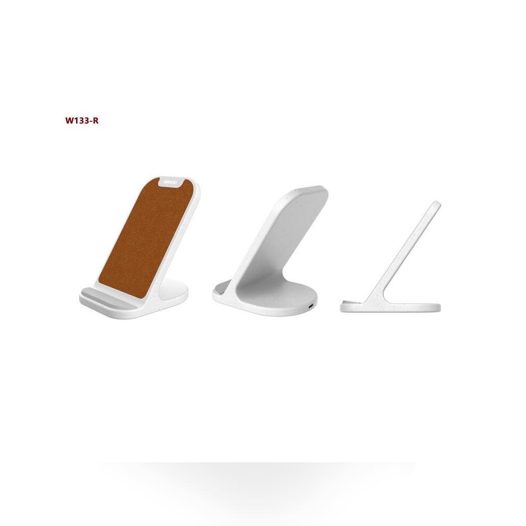 BASEL - @memorii Recycled 10W Wireless Charger Phone Stand - White - Image 4