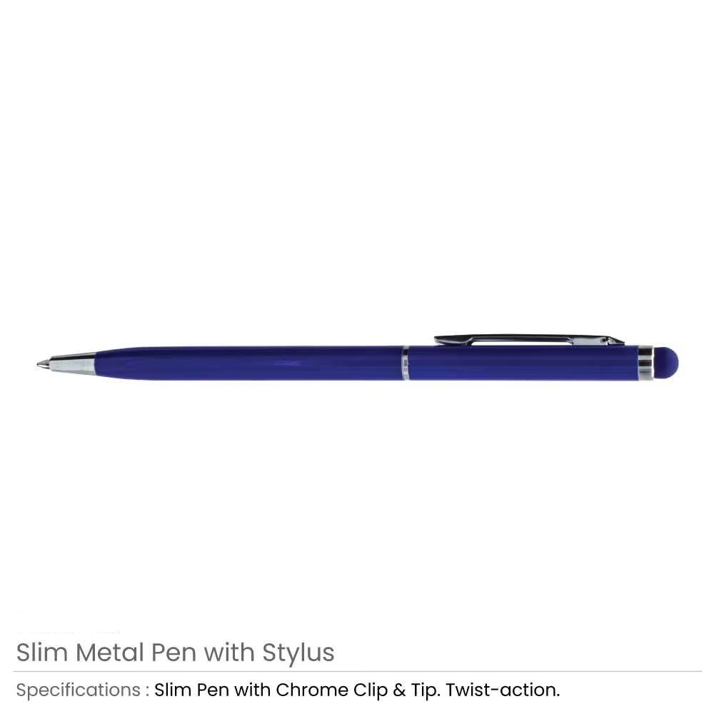 Slim Metal Pens with Stylus - Image 6