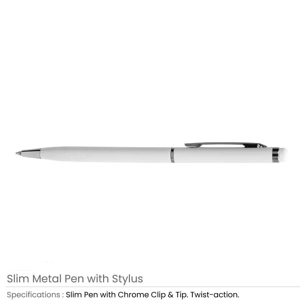 Slim Metal Pens with Stylus - Image 5