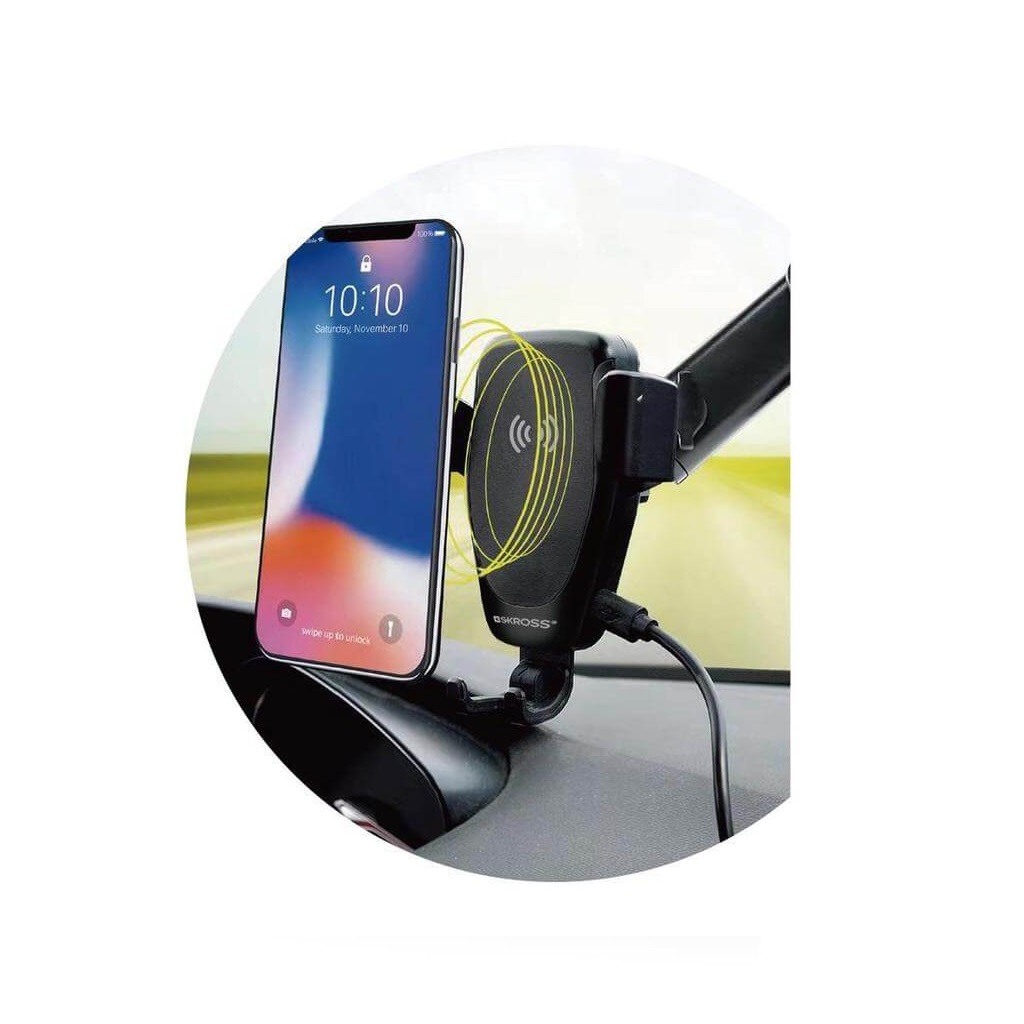 SKROSS Car Phone Holder & Wireless Charger - Black - Image 3