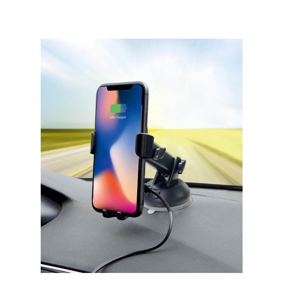 SKROSS Car Phone Holder & Wireless Charger - Black - Image 4