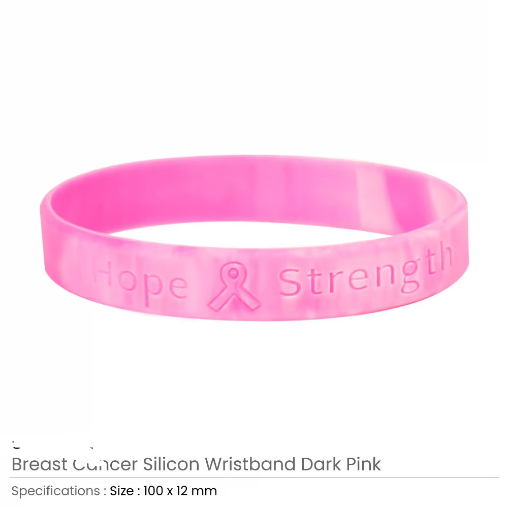 Breast Cancer Awareness Wristbands with Logo - Image 2