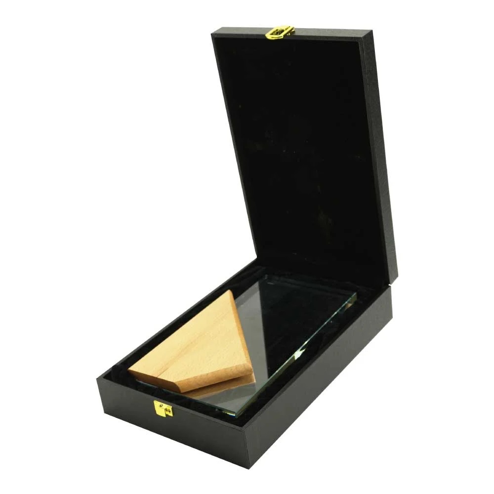 Rectangle Wooden Crystal Awards in Hardboard Box - Image 3