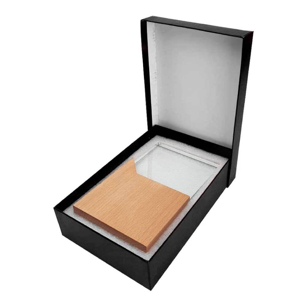 Rectangle Shaped Wood and Crystal Awards with Box - Image 3