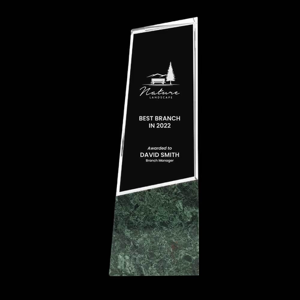 Crystal and Marble Awards with Wooden Gift Box - Image 2