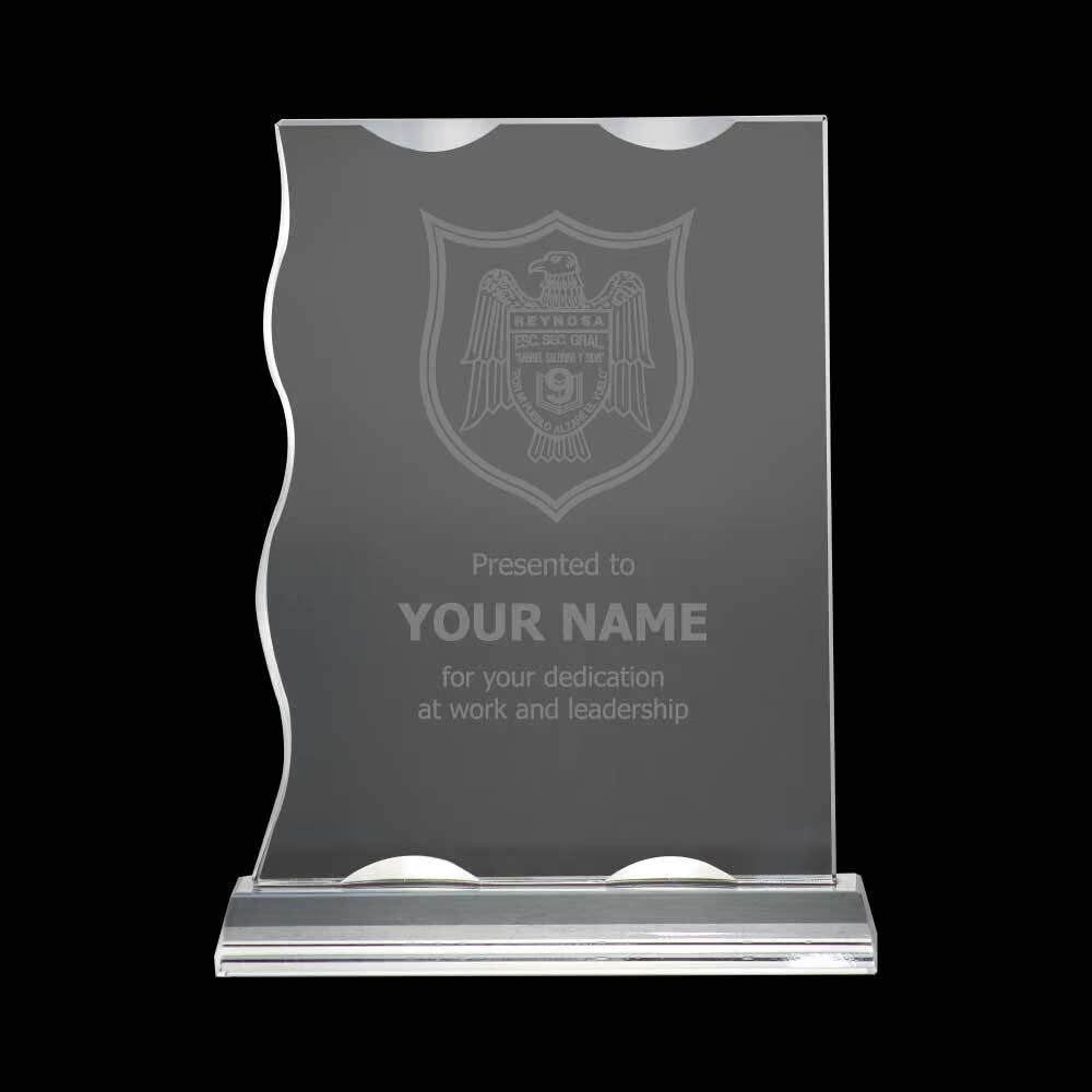 Rectangle Crystal Awards with Glass base & Box - Image 2