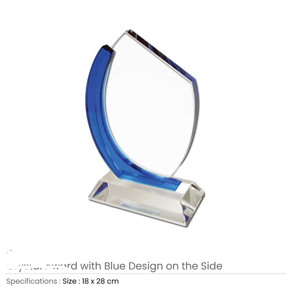 Special Offer Crystal Awards with Blue Design on the side - Image 4