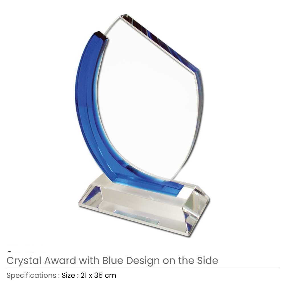 Special Offer Crystal Awards with Blue Design on the side - Image 5