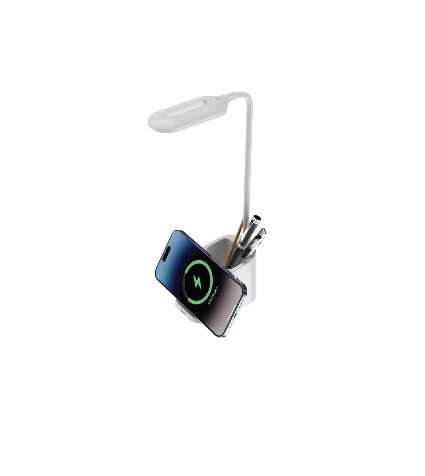 ALMERE - Giftology 3-in-1 Desk Lamp with 15W Wireless Charger & Pen Holder - White
