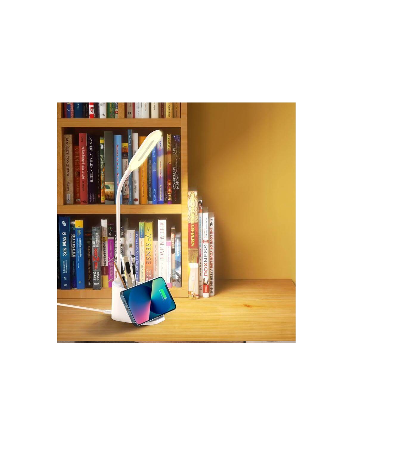 ALMERE - Giftology 3-in-1 Desk Lamp with 15W Wireless Charger & Pen Holder - White - Image 5