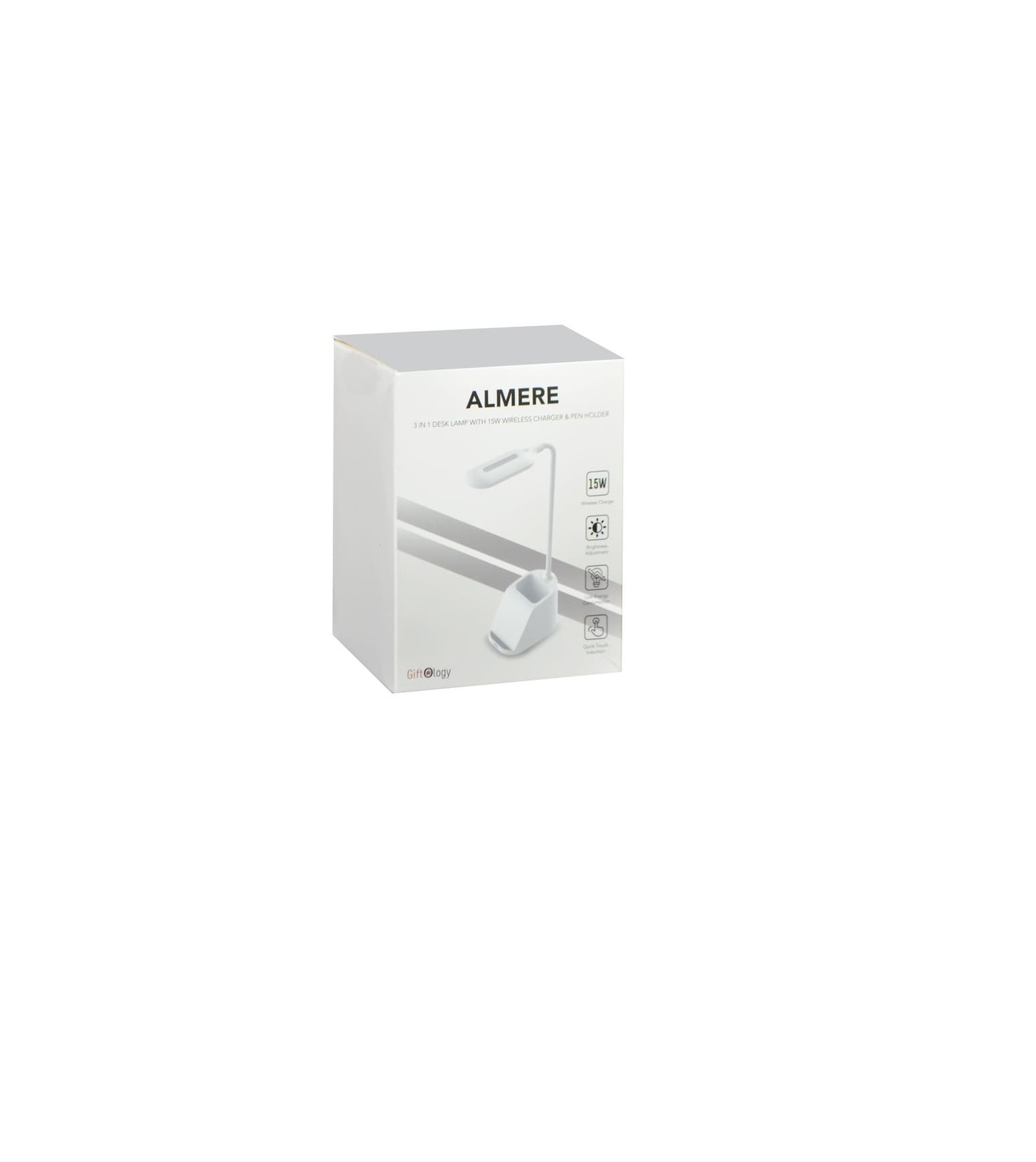 ALMERE - Giftology 3-in-1 Desk Lamp with 15W Wireless Charger & Pen Holder - White - Image 6