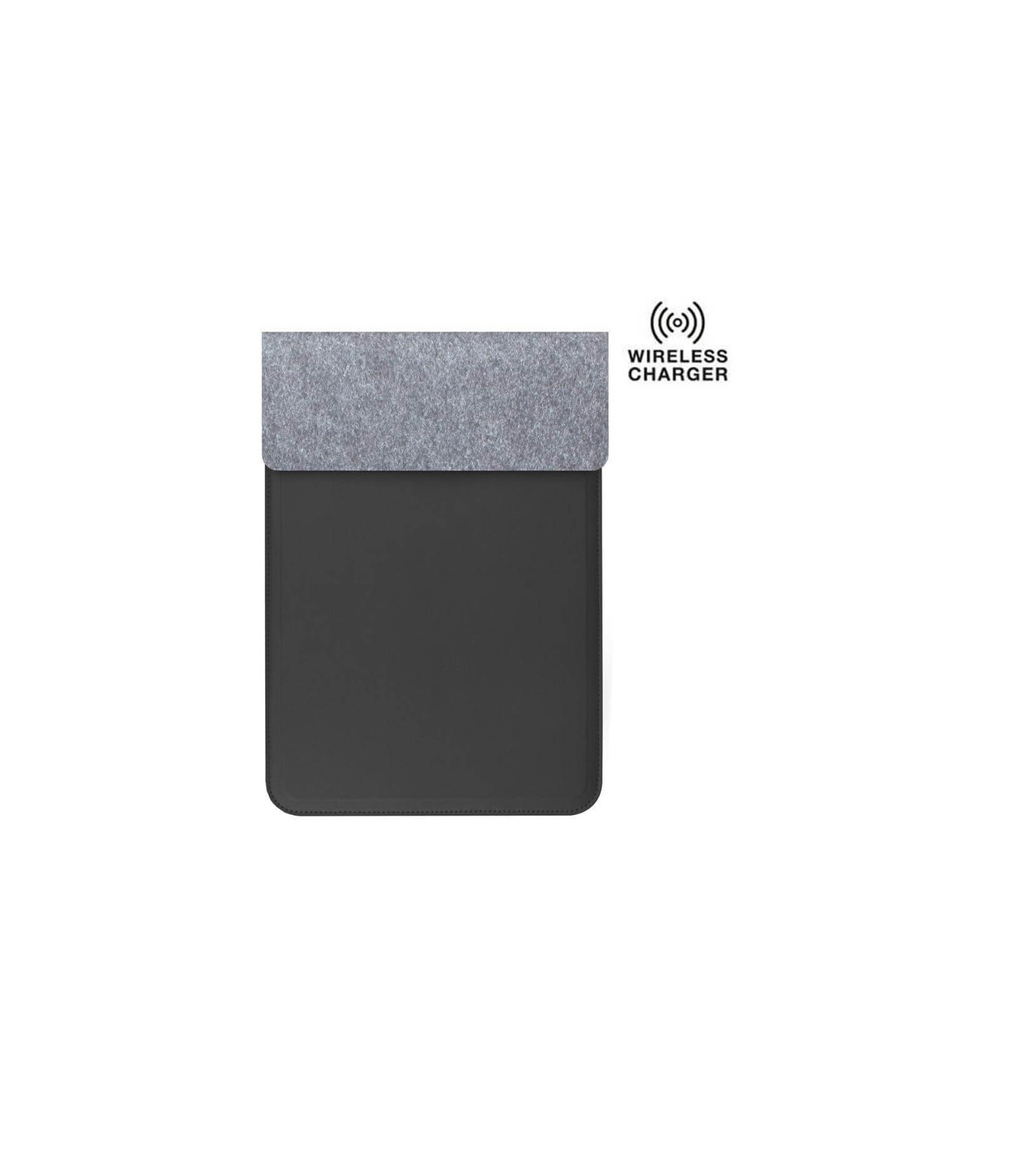 CAMDEN - Giftology 14" Felt Laptop Sleeve With 15W Magnetic Charger - Black
