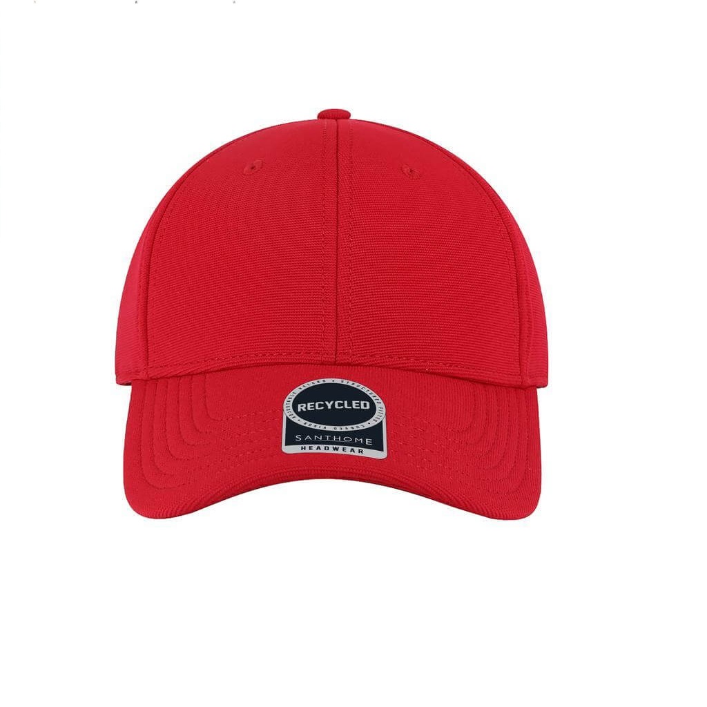 TITAN - Santhome Recycled 6 Panel Adjustable Cap - Red - Image 2