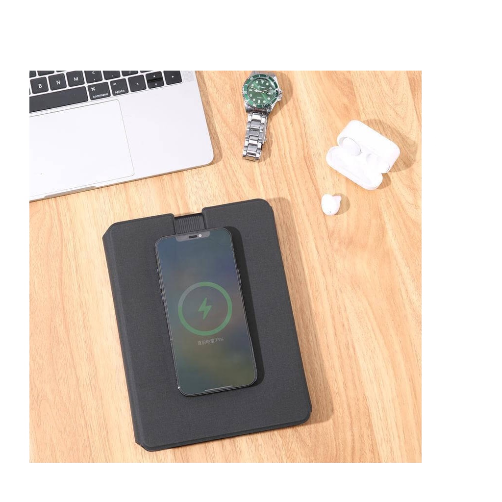 ONEX - CHANGE ZERO Recycled 10000mAh 15W MagSafe Wireless A5 Organizer 32GB - Black - Image 4