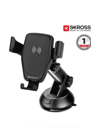 SKROSS Car Phone Holder & Wireless Charger - Black