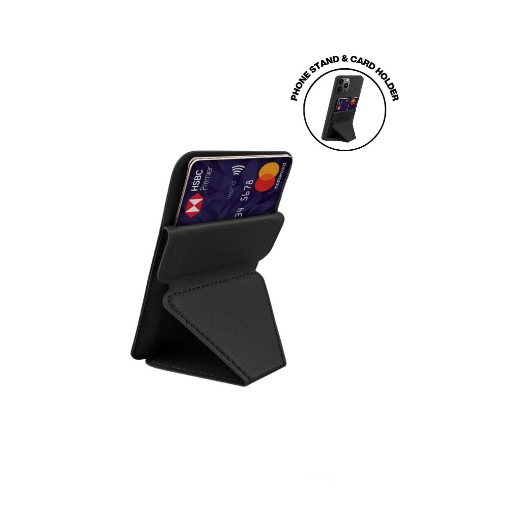 ODDA - Mag Card Holder with Phone Stand - Black