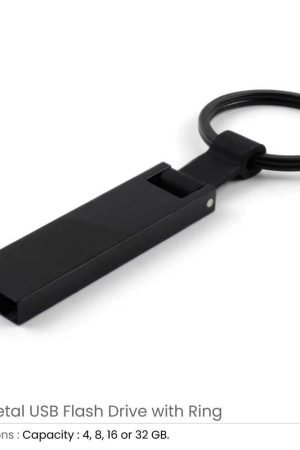 Black Metal USB with Key Holder
