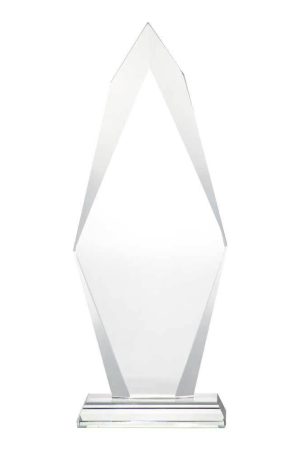 Flame Shaped Crystal Awards with Glass base & Box
