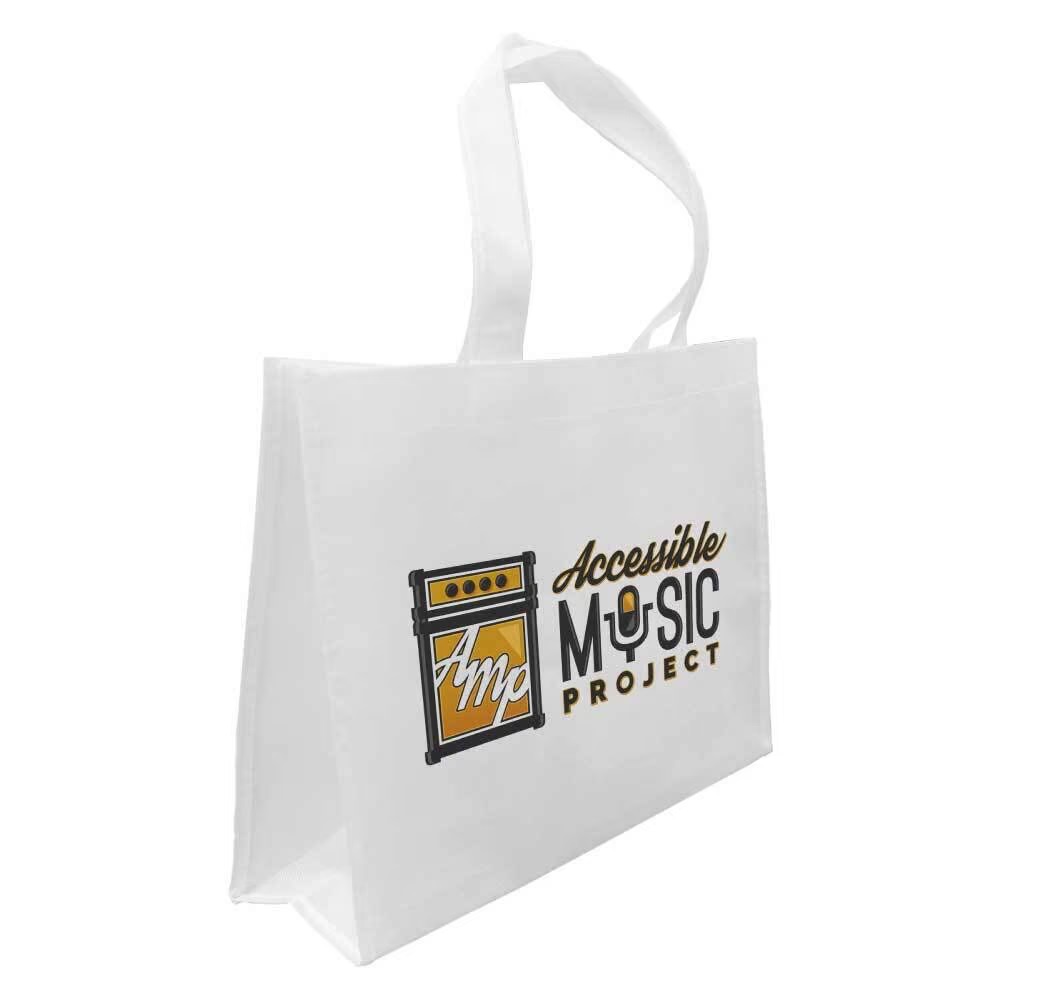 4 White Non Woven Bags - Image 2