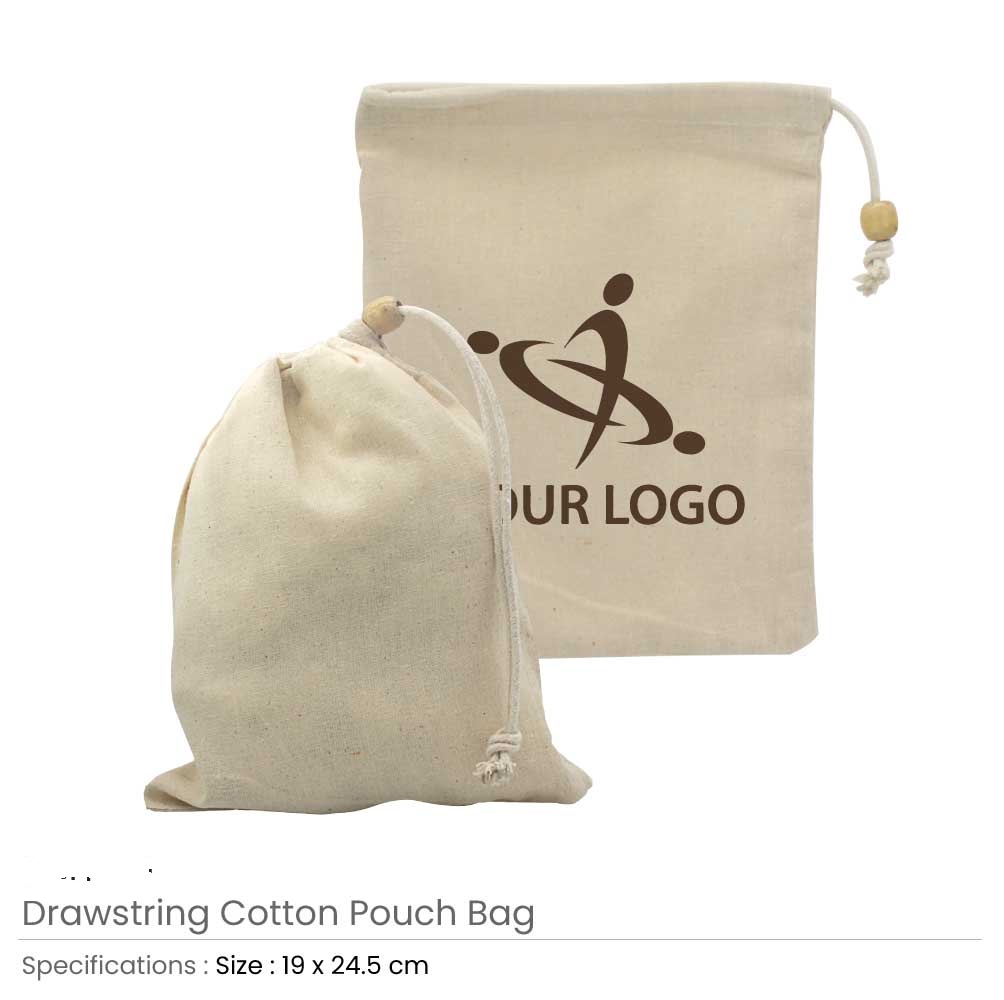 Cotton Pouch Bags with Drawstring - Image 3