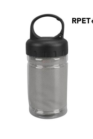 RPET Microfiber Cooling Towel in Carry Bottle