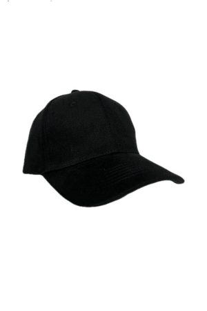 TARTU - 6 Panel Heavy Brushed Cotton Cap - Black