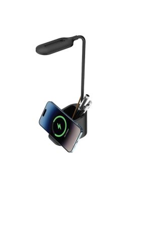 ALMERE - Giftology 3-in-1 Desk Lamp with 15W Wireless Charger & Pen Holder - Black