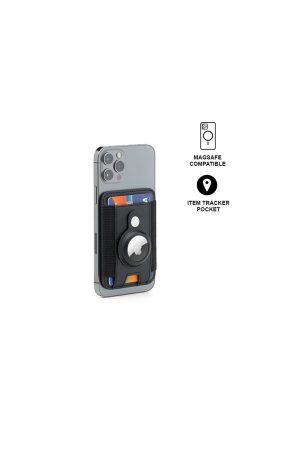 MARZ - Santhome® Magnetic Phone Cardholder with Santhome Tag Pocket - Black
