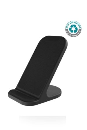 BASEL - @memorii Recycled 10W Wireless Charger Phone Stand - Black