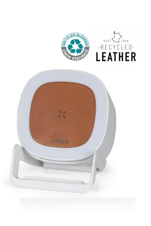 TASOVA - @memorii Recycled 15W Wireless Charger Bluetooth Speaker - White/Tan