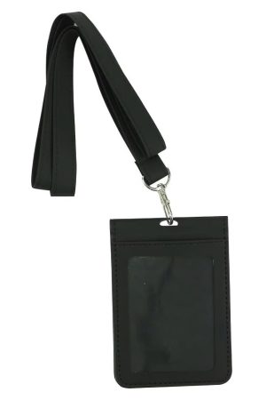 PU Leather Foldable ID Card Holder with Lace & Hook