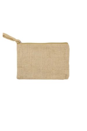 Natural Jute Zipper Pouch for Organizing Storage
