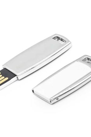 Thin White Metal Case USB Flash