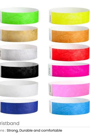 Tyvek Wristbands Waterproof, Adjustable, Adhesive