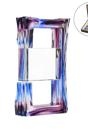 Amethyst Color Crystal Awards in Black Presentation Box