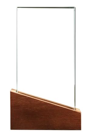 Crystal Awards with Wood Base in Black Hardboard Box