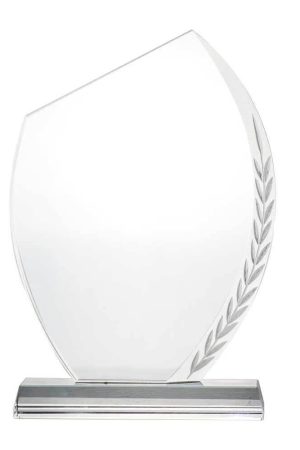 Crystal Awards with Engraved Leaf Design & Box
