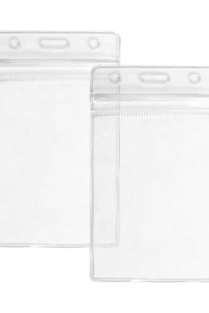 Vertical ID Card Holder with Resealable Zip