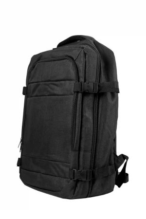 Travel Backpacks in Black Polyester Material
