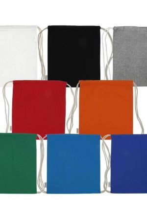 Recycled Cotton Drawstring Bags, 145gsm