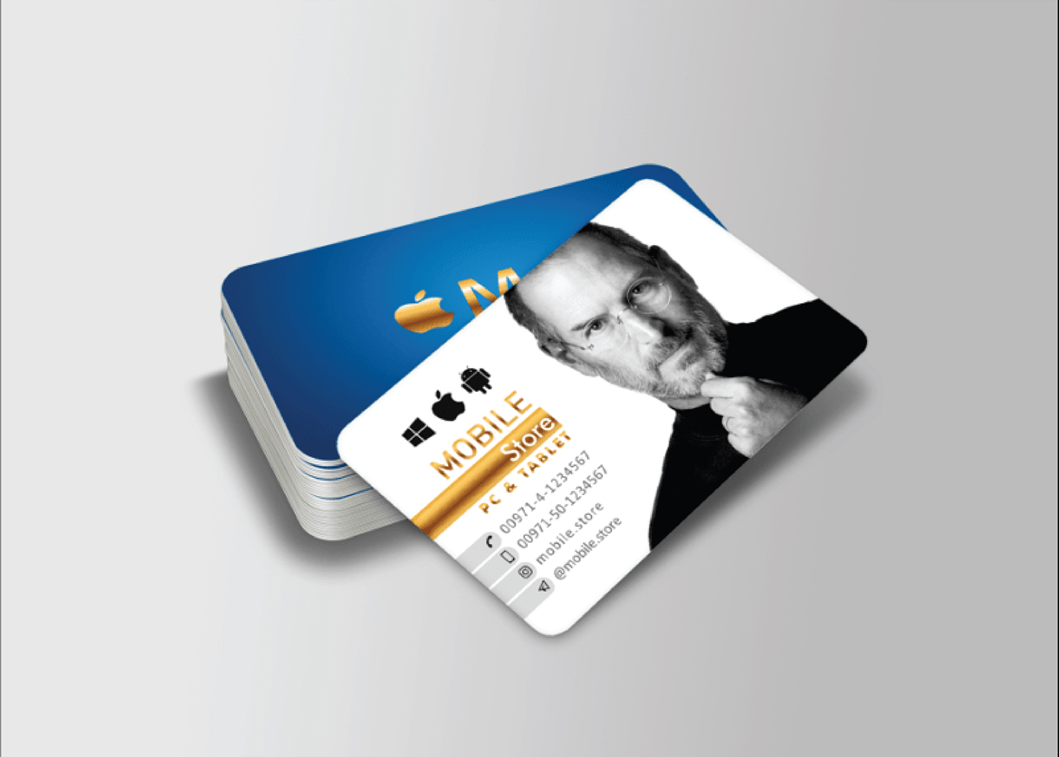 Business Cards, Round Corner, Spot UV & Gold Foiling, Velvet Laminated