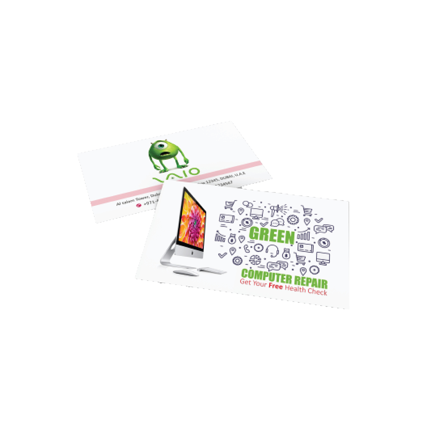 Business Cards, Brilliant Paper 300 gsm 9x5.5cms 1000Pcs